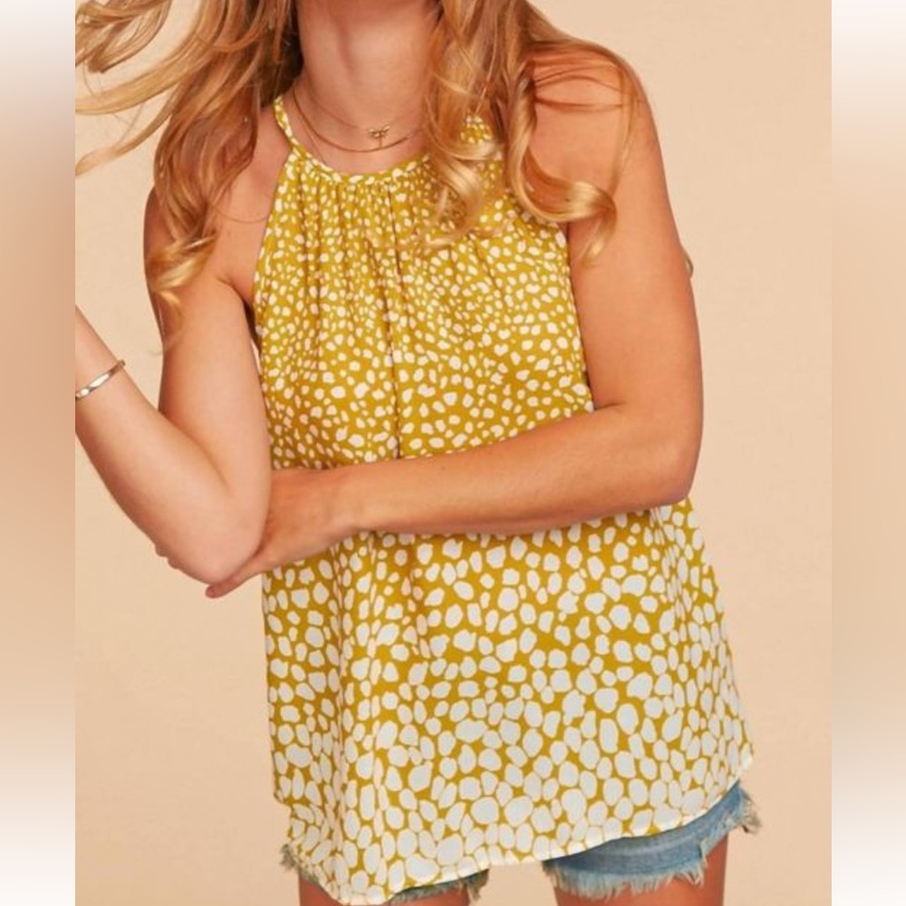 Haptics by Holly Harper size Large Flowy spotted tank top sleeveless blouse